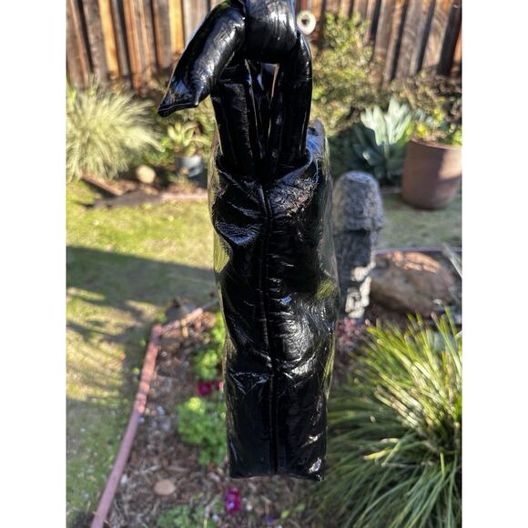 KASSL Editions Bag Lady Leather Lacquer Black Knotted Handle - Picture 10 of 13